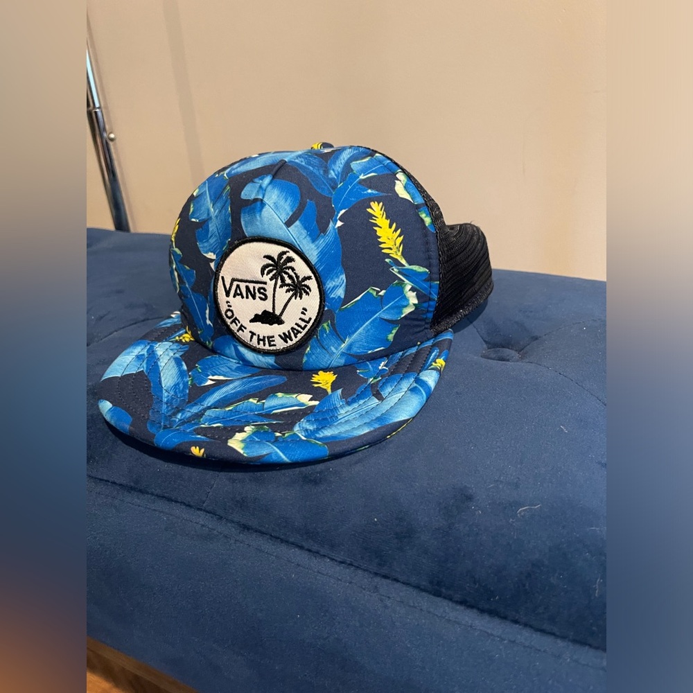VANS SURF PATCH TRUCKER OFF THE WALL SNAPBACK HAT MENS BLUE VN000XZFNKB NEW